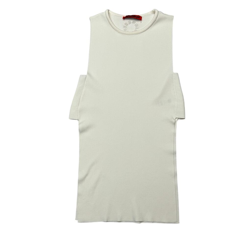 Simon Miller White Canoga Tank Top Women's Small Cutout Minimalist